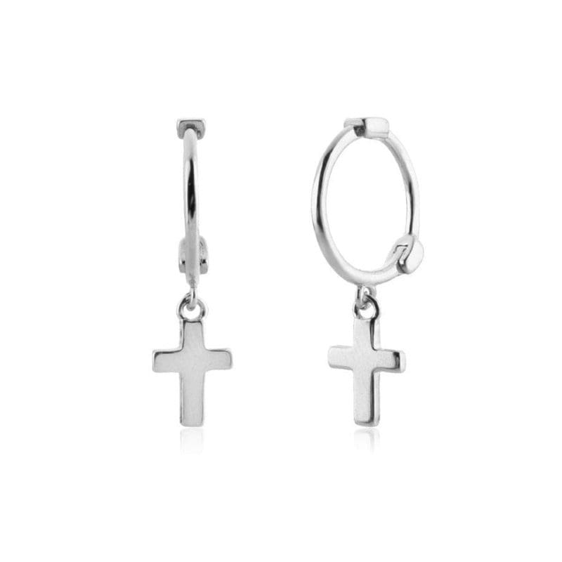 Boucles d'Oreilles Croix Créoles Simple