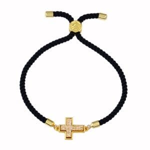 Bracelet Croix Noir et Or