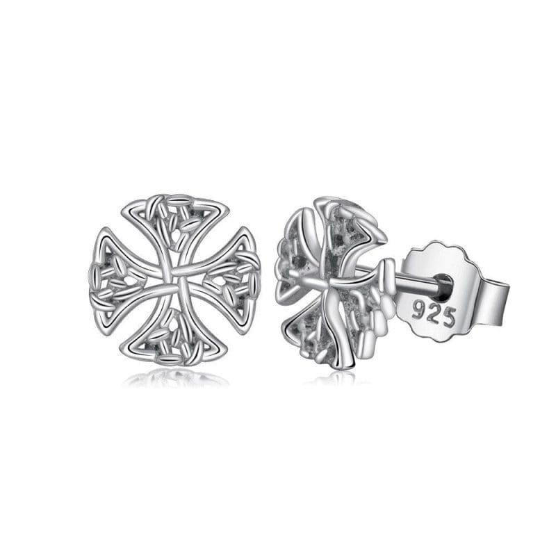 Boucles d'Oreilles Croix Celtique Argent
