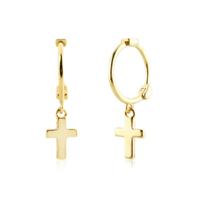 Boucles d'Oreilles Croix Créoles Simple