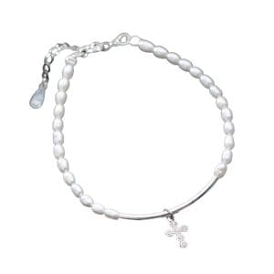 Bracelet Croix Nacre Argent