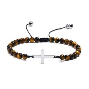 Bracelet Croix en Pierre Naturelle